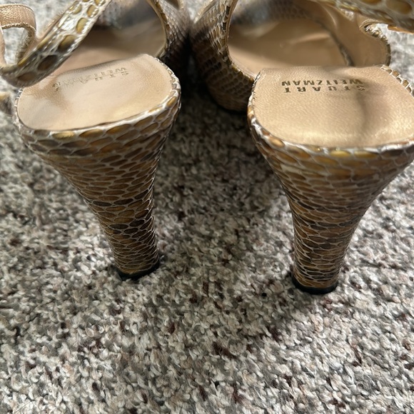 Stuart weitzman snake print leather sandals size 7.5 summer - Picture 6 of 12